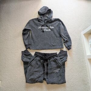 Abercrombie & Fitch Women's Charcoal Joggers and Hoodie Set